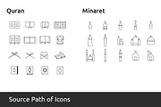 Over 100 Islamic Icons Set, an Outline Icon by UX Monster (Thumbnail 14 of 14)