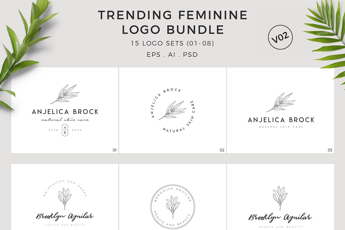 200 Hand Drawn Feminine Logo Bundle, a Branding & Logo Template by XpertgraphicD (Photo 45 of 61)