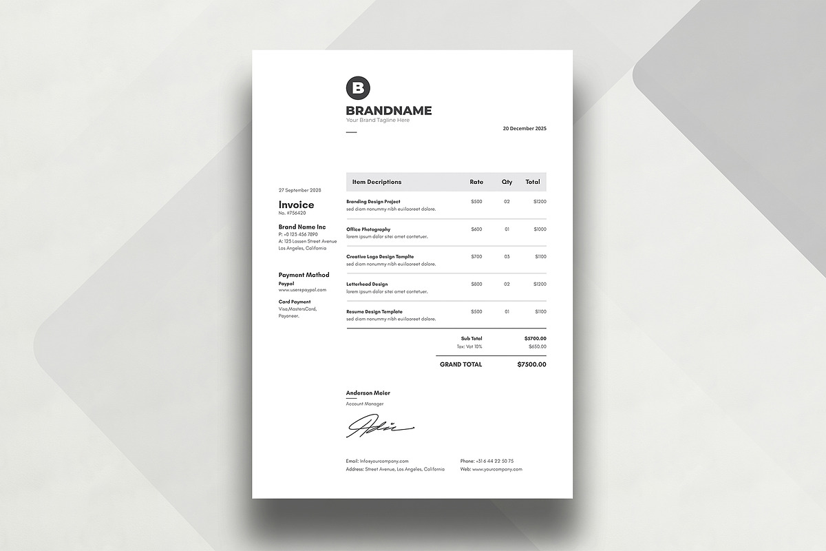 Invoice, a Stationery Template by DesignDevisers (Photo 2 of 9)
