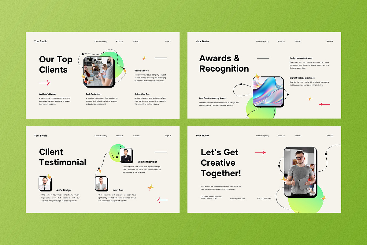 Green Agency Service Google Slide, a Presentation Template by Aiyari Graphic (Photo 5 of 5)