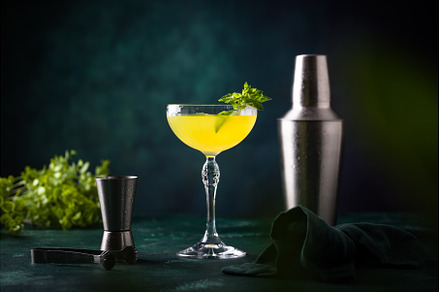 Tropical yellow lemon cocktail on, a Food & Drink Photo by Yulia Furman