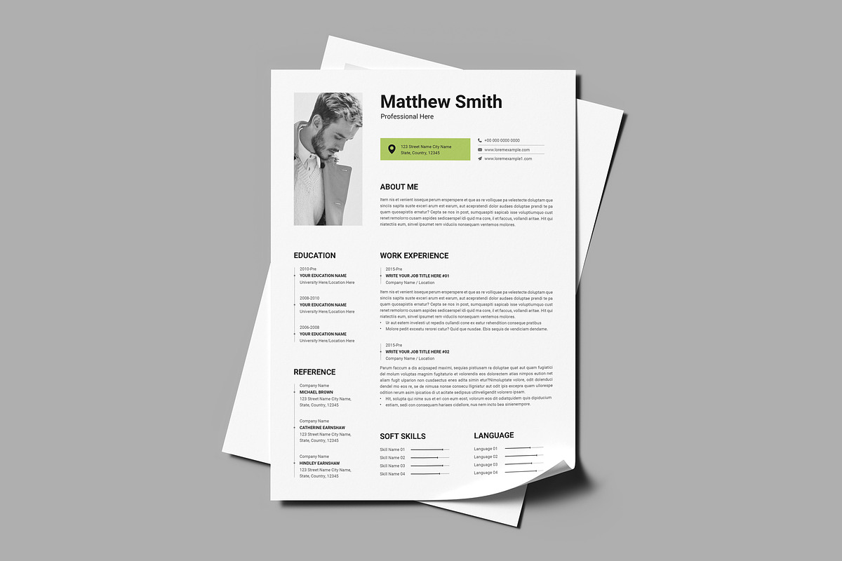 Modern Executive Resume Template, a Resume Template by PixelStudio (Photo 2 of 5)