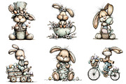 Cute Easter Bunny Clipart, a Graphic by CitraGraphics (Thumbnail 4 of 5)