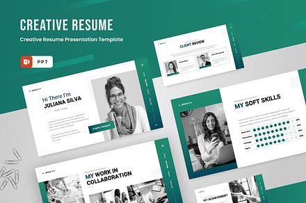 Creative Resume Powerpoint, a Presentation Template by SquidPixey