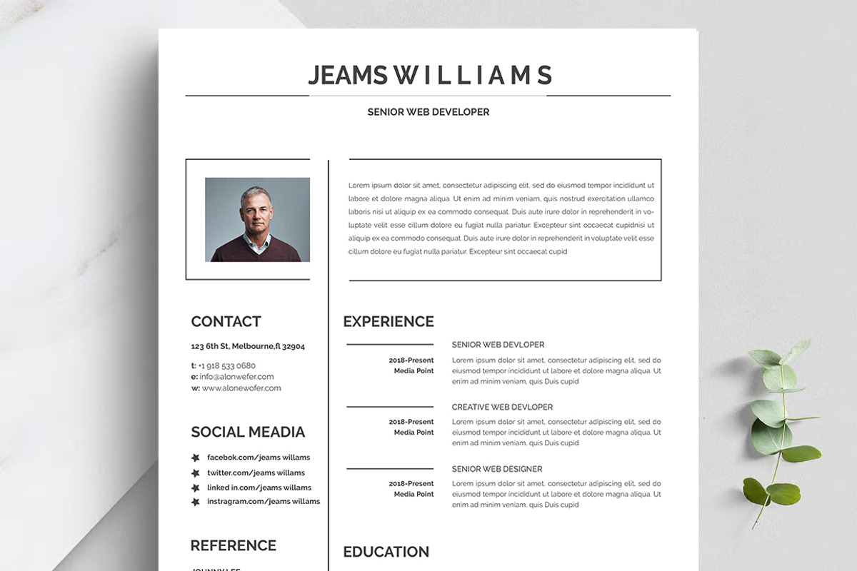 Professional Resume CV Template, a Resume Template by Blackcloud_Creations (Photo 3 of 8)