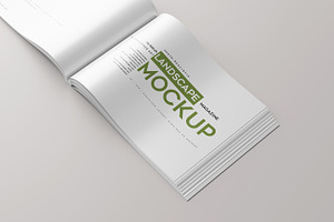 Horizontal Open Magazine Mockup