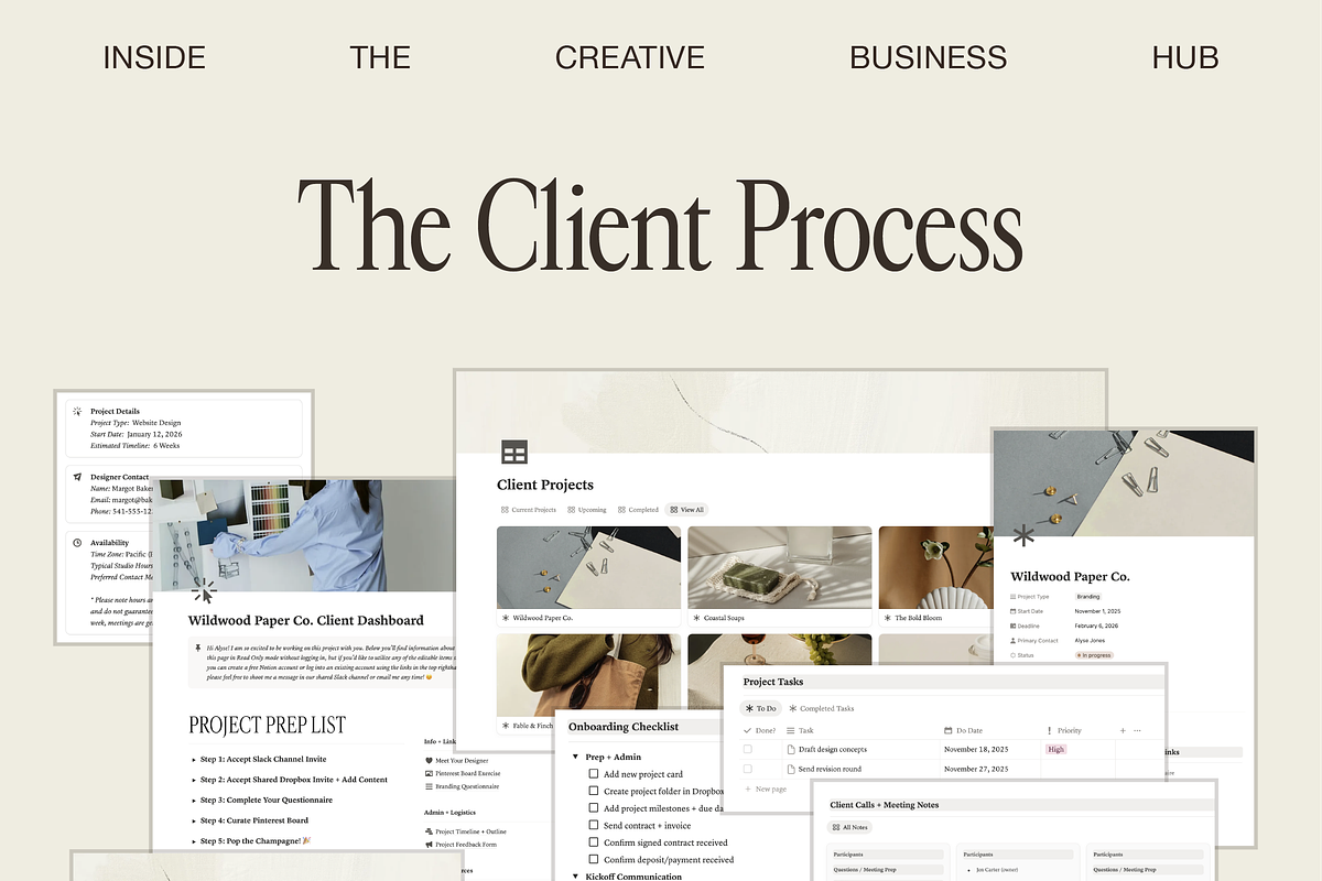 Creative Business Hub for Notion, a Marketing Template by MARA Design Co. (Photo 4 of 17)