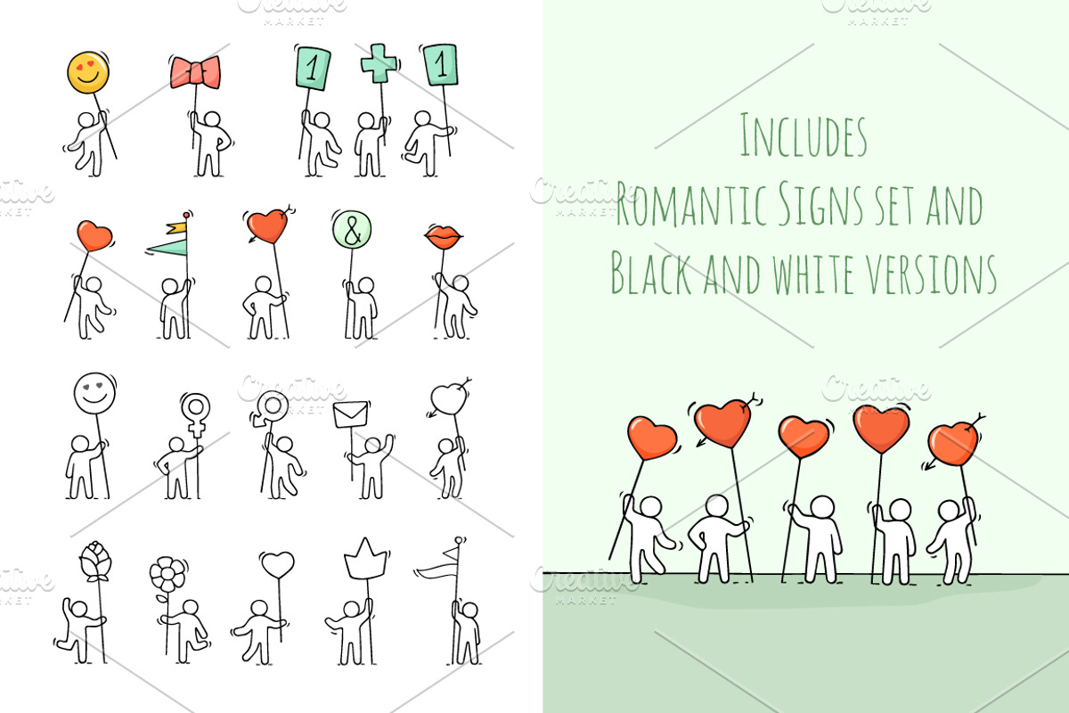 Cartoon People with Symbols, an Object Graphic by Sapunkele (Photo 2 of 3)
