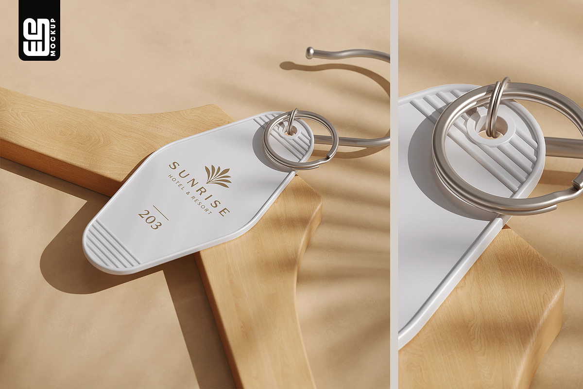 Hotel Keychain on Hanger Mockup, an Advertising Mockup by SD Mockup (Photo 3 of 5)