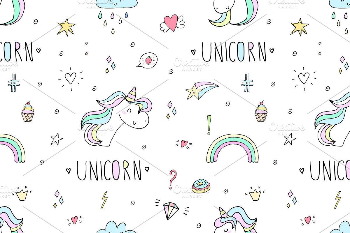 Cute unicorns patterns collection., a Pattern Graphic by Irene_Boiko_ART (Photo 19 of 22)