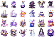 Lavender Halloween Clipart, an Illustration by Sublimation Artist (Thumbnail 2 of 6)