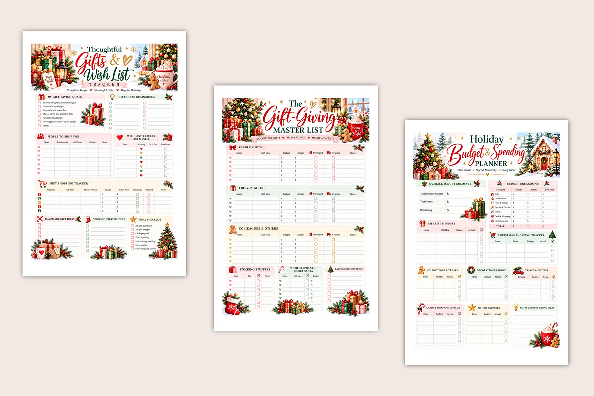 Merry & Bright Planner, a Stationery Template by Designmela01 (Photo 4 of 5)