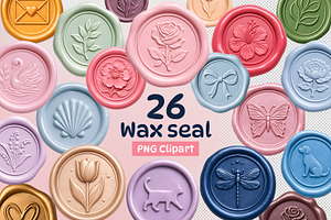 Pastel Wax Seal PNG Clipart