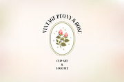 Vintage Peony & Rose Logo Set, an Object Graphic by Artflorara (Thumbnail 8 of 9)
