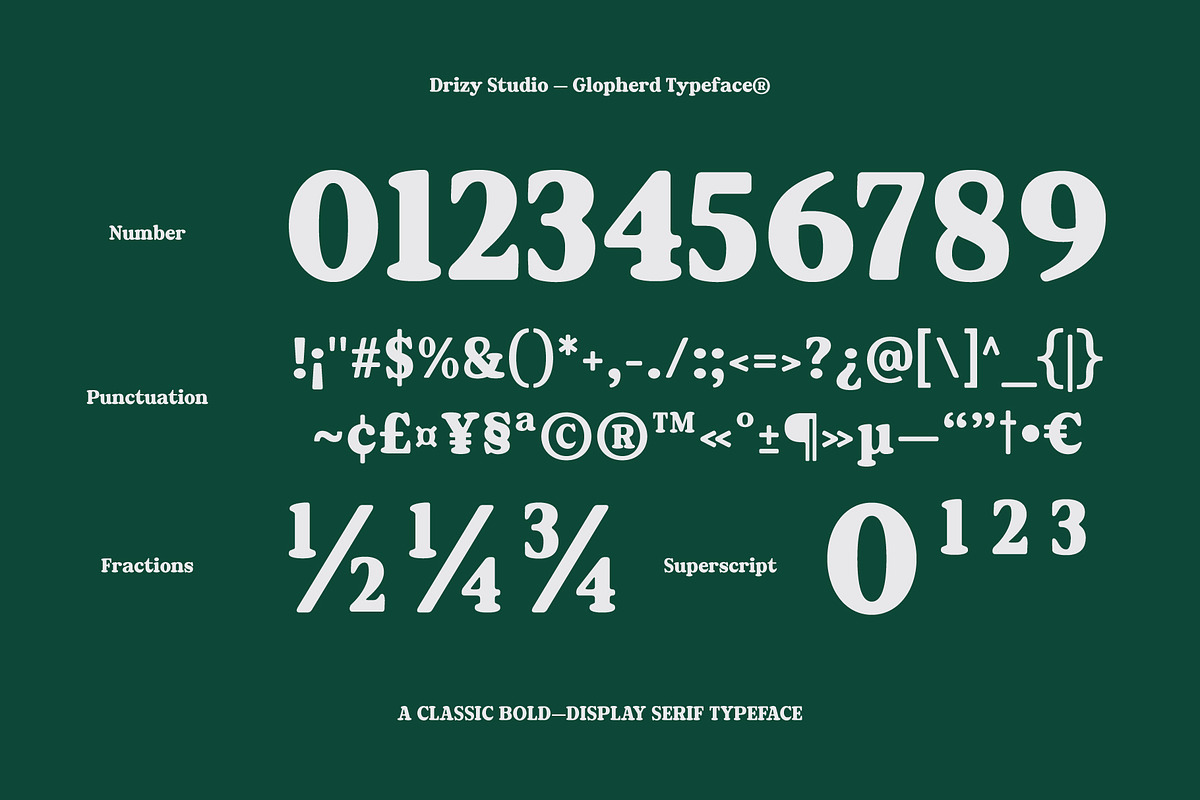 Golpherd – Classic Bold Display Font, a Serif Font by Drizy (Photo 5 of 10)