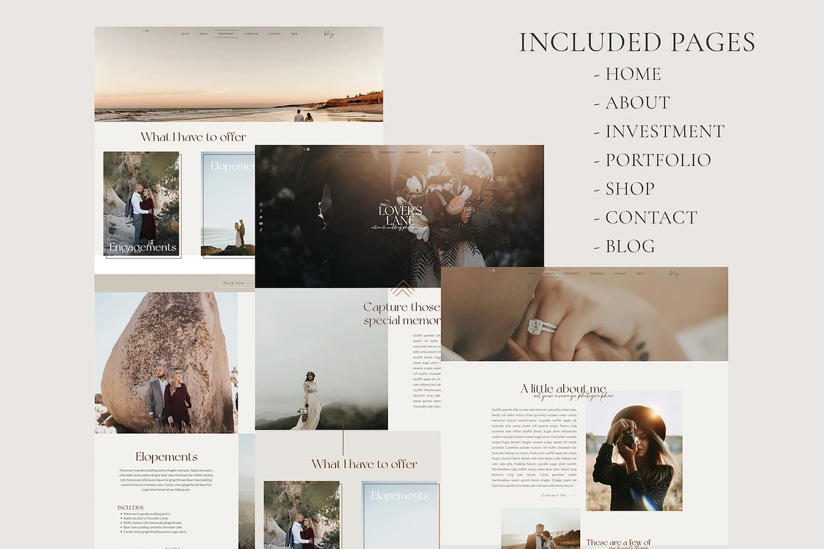 Wix Website Template - Lover's Lane, a Wix Template by pinesandpearls (Photo 5 of 6)