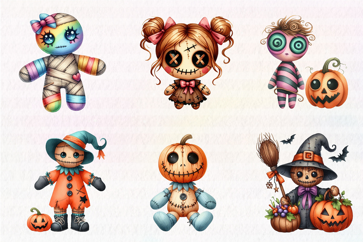 Halloween Voodoo Doll Clipart, an Illustration by CreationArt (Photo 3 of 5)
