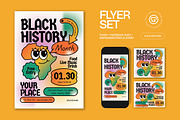 Black Orange History Month Flyer Set, a Flyer Template by graphicook (Thumbnail 1 of 3)