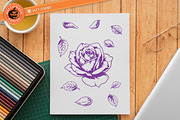 20 Halloween Rose Stamp Brushes, a Brush Add-On by vectstudio (Thumbnail 6 of 10)