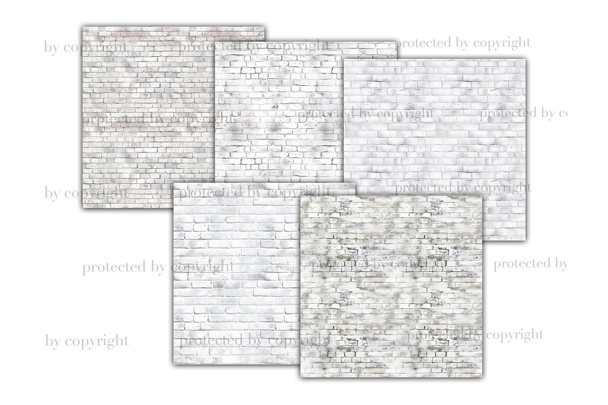 White Brick Digital Paper, a Pattern Graphic by GlamArtZhanna (Photo 4 of 4)