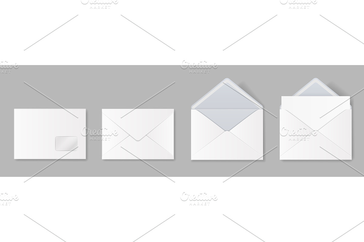 Realistic blank white envelope, an Object Graphic by Frogella