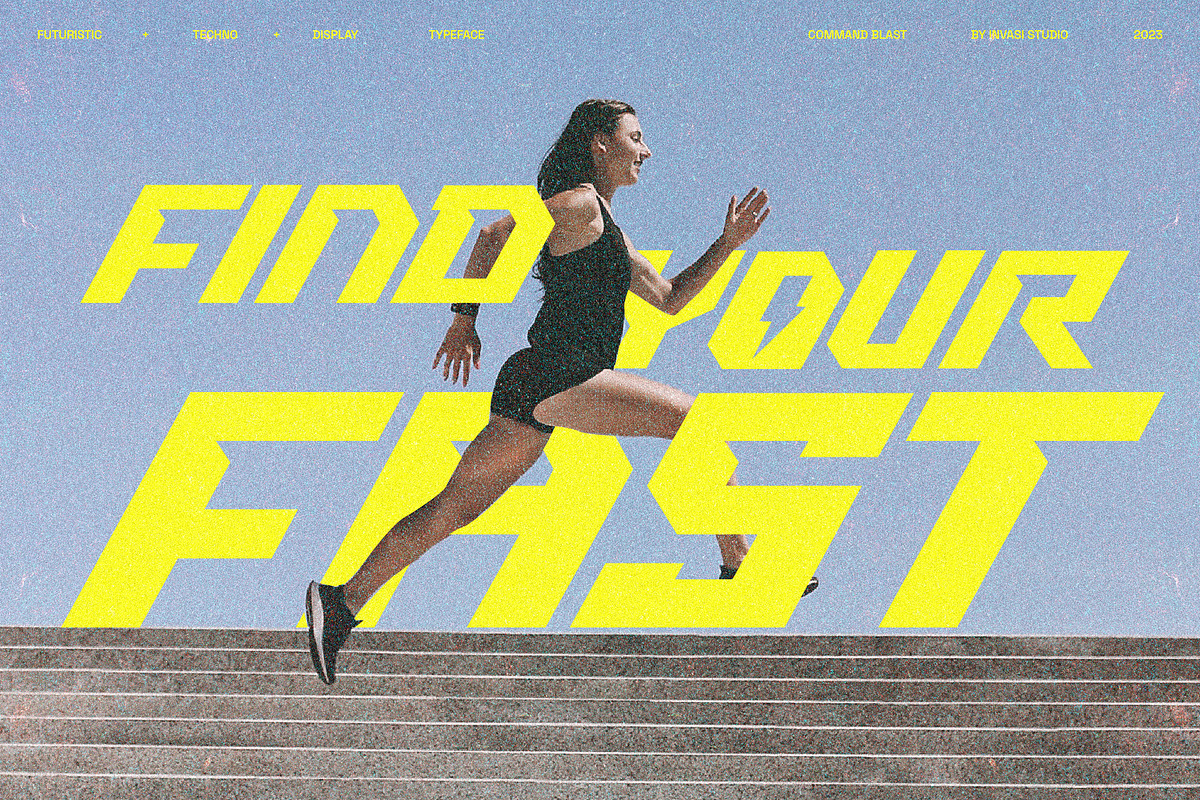 Command Blast - Speed Display Font, a Sans Serif Font by Invasi Studio (Photo 3 of 10)