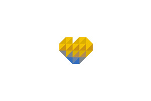 A heart logo from geometric shapes, a Templates & Theme by Himalia1