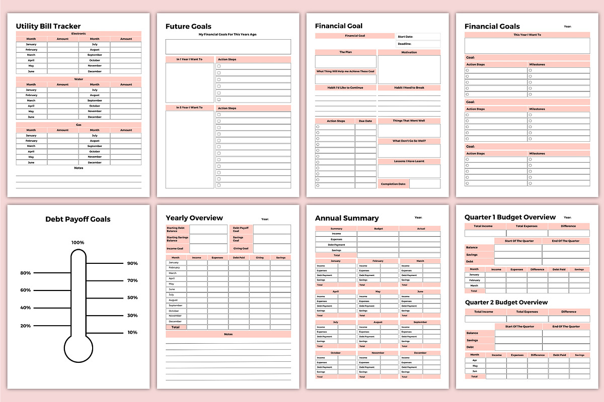 2026 Budget & Expense Tracker Canva, a Stationery Template by Mustafiz (Photo 8 of 9)