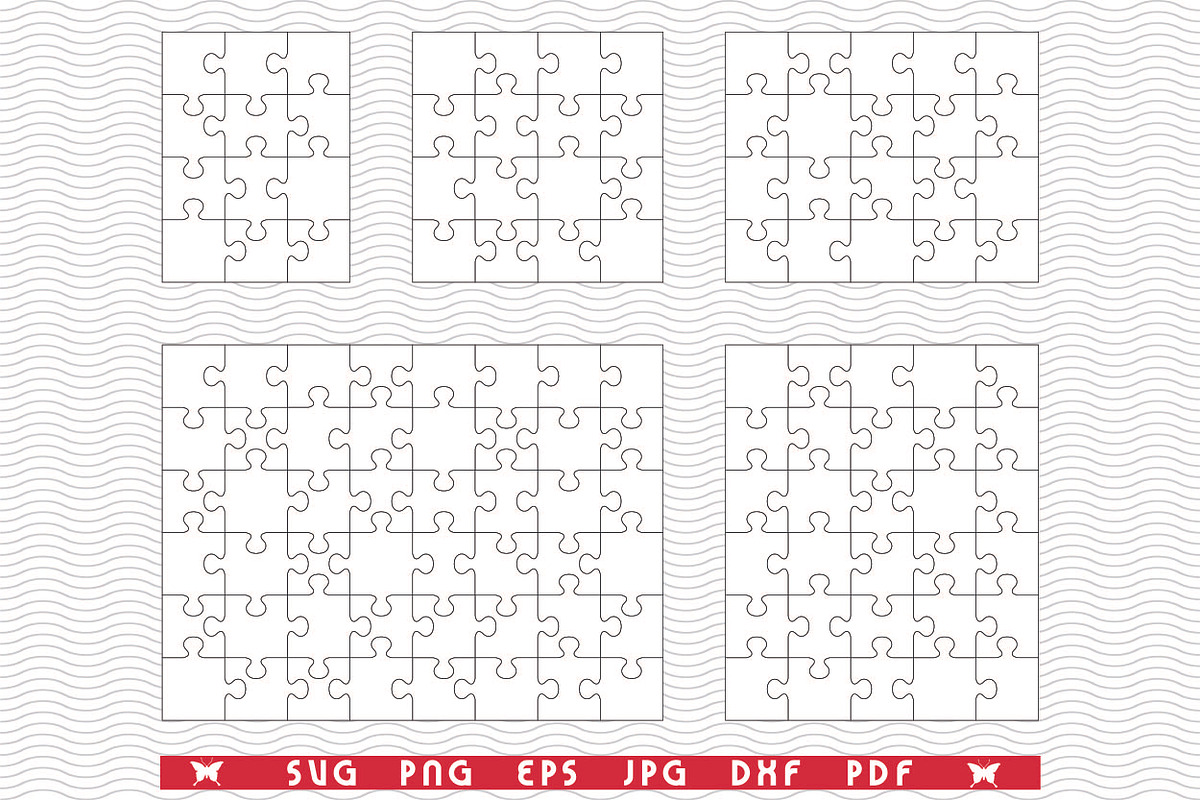 SVG, White Puzzles, Separate Parts, a Pattern Graphic by DesignStudioRM