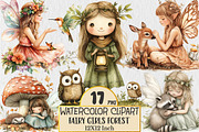 Fairy Girls Forest Animals Clipart, an Illustration by Rose Art (Thumbnail 1 of 5)