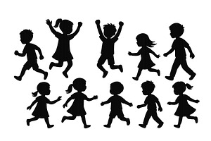 Children joyfully playing and, an Illustration by ZinetroN