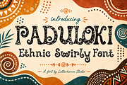 Paduloki : Ethnic Swirly Font, a Handwritten Font by Letterhanna Studio (Thumbnail 1 of 9)