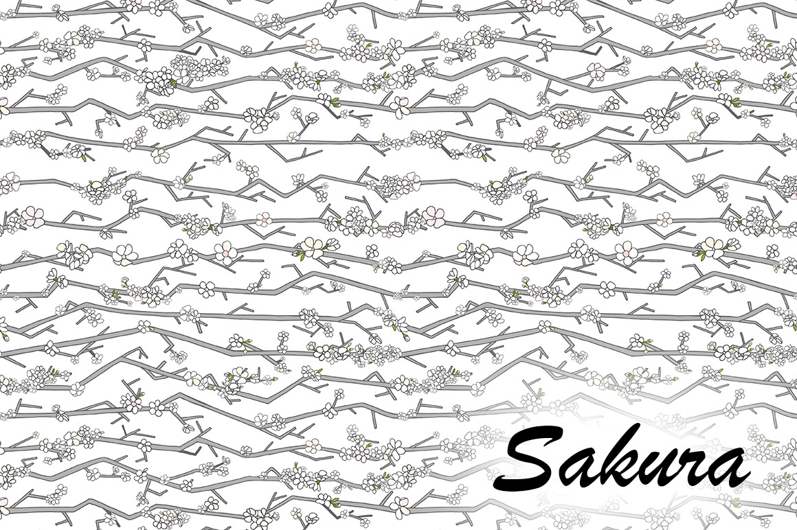 Sakura seamless patterns, a Pattern Graphic by xgart