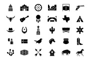 Old West Texas State Icons, a Solid Icon by Buqancreative (Thumbnail 1 of 2)