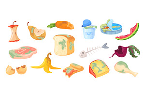 Food waste. Organic trash, rotten, a Food Illustration by Stock-Smart-Start