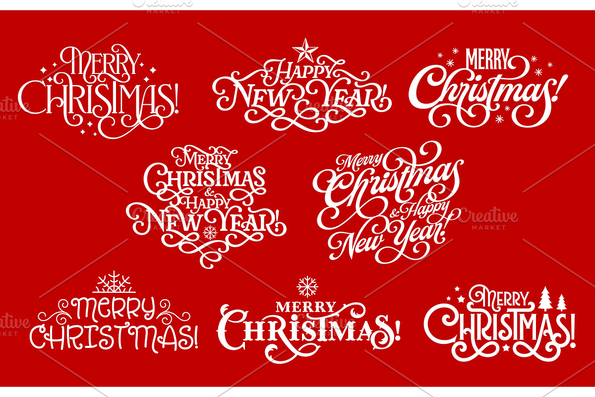 Merry Christmas Happy New Year, a Seasonal Illustration by Seavector Studio (Photo 2 of 3)