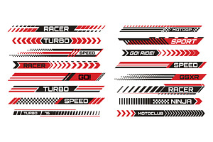 Stickers set for speed race car or, an Object Illustration by art PVP - market