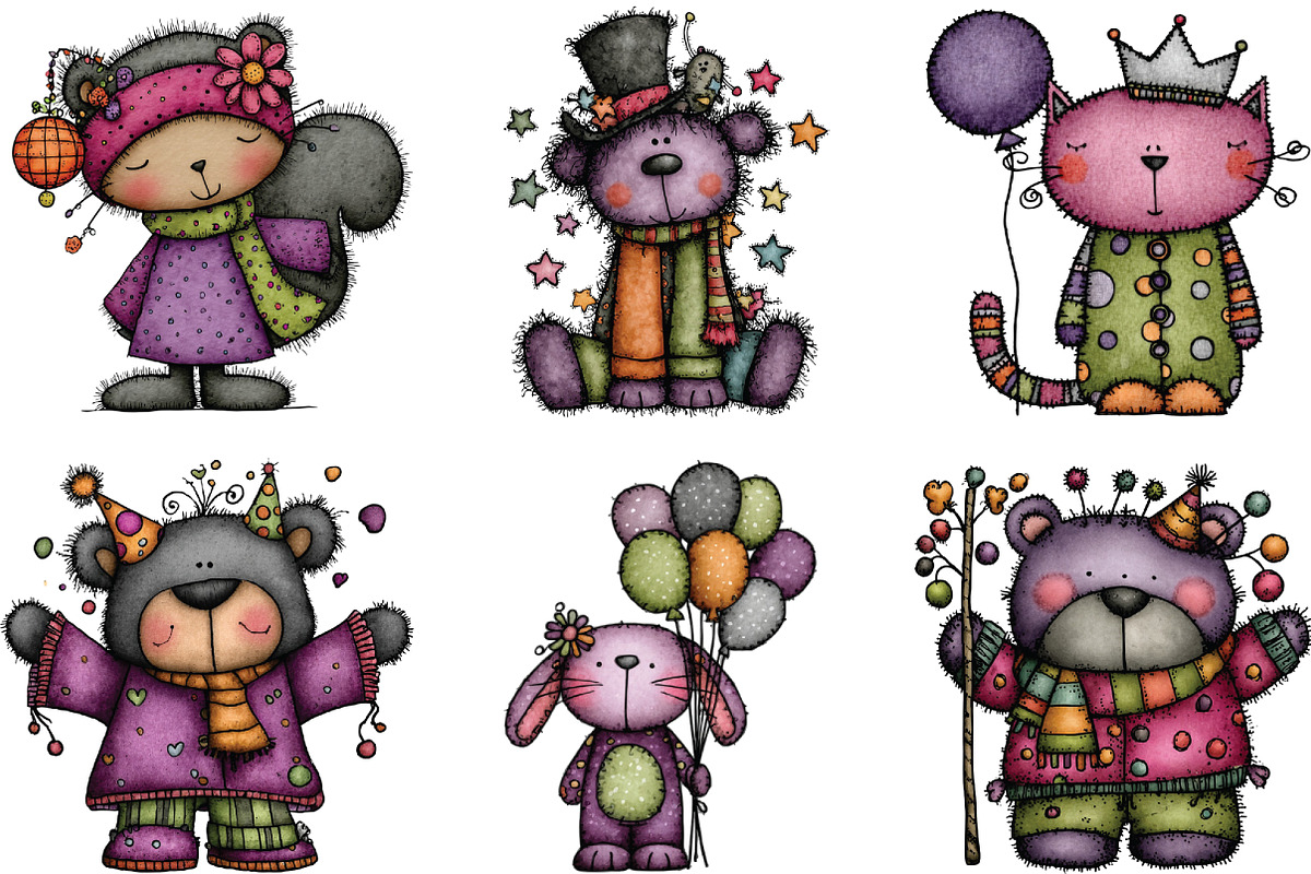 Whimsical Funny New Year Animals PNG, an Illustration by CraftArtStudio (Photo 3 of 6)