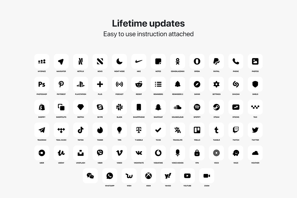 iOS 14 Icons - Simple White Pack, an Icon by unway.studio