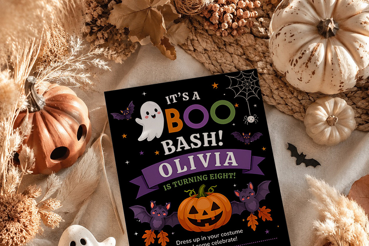 Cute Halloween Birthday Party Invite, an Invitation Template by Arslan (Photo 5 of 5)