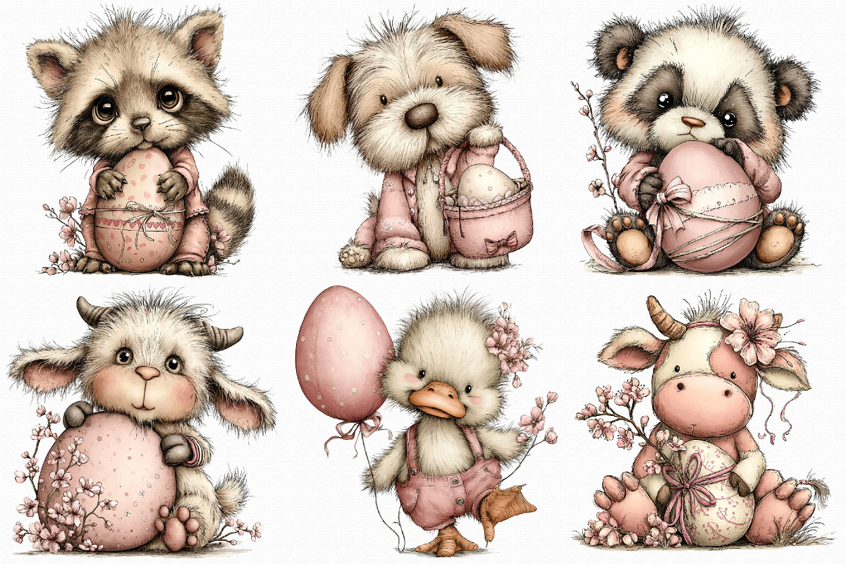 Whimsical Easter Animals Clipart, an Illustration by Libby Wishes (Photo 2 of 7)