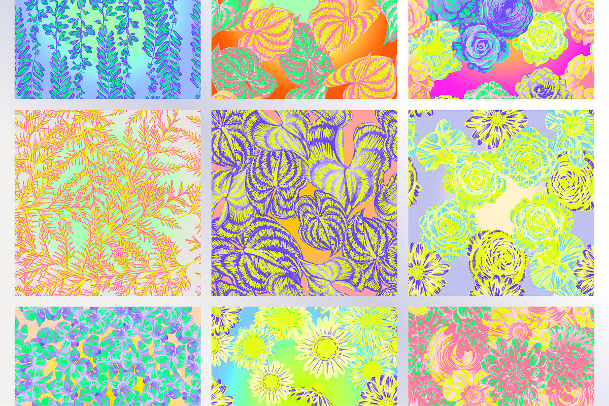 Neon Floral Maximalist Patterns, a Pattern Graphic by angelainthefields (Photo 5 of 9)