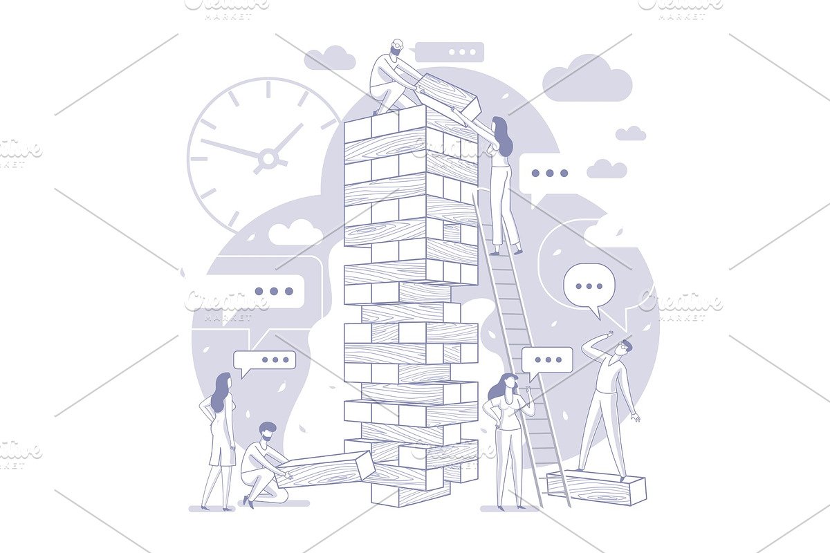 Vector flat illustration big tower, a Person Illustration by Handy Trendy