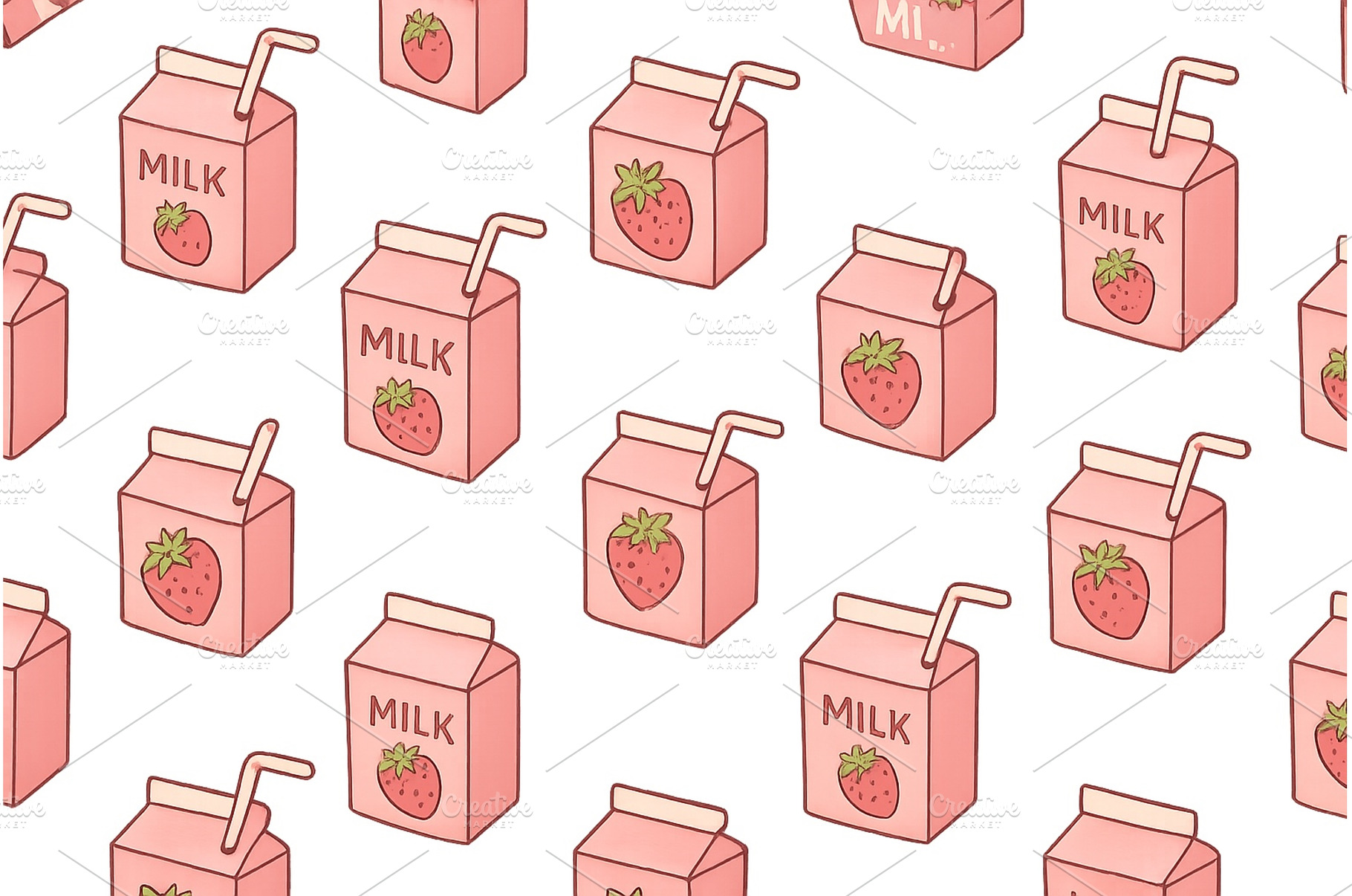 Colorful pattern of strawberry milk, an Arts & Entertainment Photo by ZinetroN