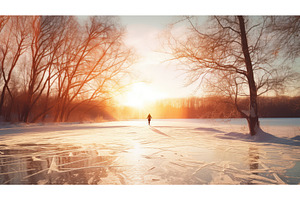 lake winter sunny ai generated, a Background Photo by pikepicture