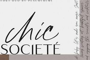 Chic Societe// Stylish Font Duo, a Handwritten Font by PeachCreme