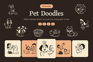 Animated Pet Icon Art Set, an Outline Icon by Vectors Market