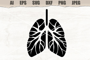 Stencil Human Lungs, a Decorative Illustration by MARYCRAFTIRIA