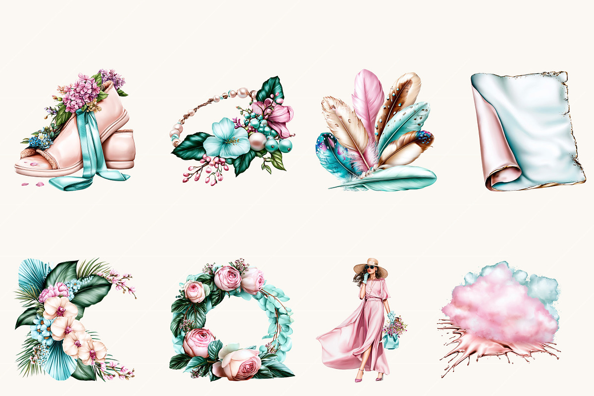 Coastal Glam Clipart Bundle, a Person Illustration by BusyDaydesign (Photo 2 of 9)