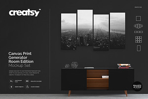 Canvas Print Generator Room Edition, a Poster Template by creatsy2